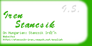 iren stancsik business card